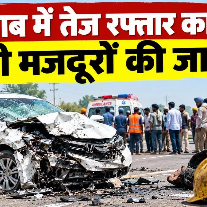 पंजाब में भीषण सड़क हादसा, 9 मजदूरों की मौत, कई घायल, तेज रफ्तार कार ने ली जान