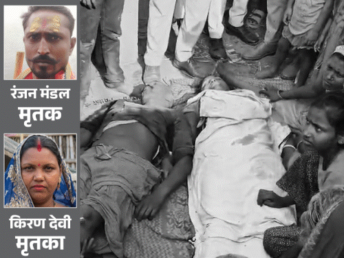 भागलपुर- दुकान में सो रहे दंपती की गोली मारकर हत्या:पति की आंख और पत्नी की पेट में दागी बुलेट्स, नाश्ता को लेकर हुआ था विवाद