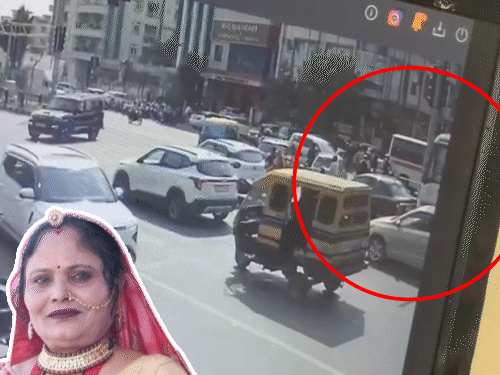 जयपुर- रोडवेज बस ने 4-गाड़ियों को टक्कर मारी,महिला की मौत:कार का पहिया ऊपर से निकला; बस में ब्रेक के नीचे ईंट रखी थी