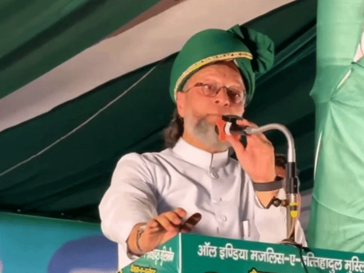 ओवैसी बोले- बाप BJP में, बेटा अखिलेश के पास:ये रिश्ता क्या कहलाता है; तुमने सौदा कर नथवानी को राज्यसभा भेजा