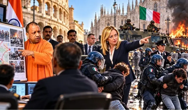 Yogi Model ने Italy में मचाई धूम, दंगाइयों-उपद्रवियों से UP Style में निबटेंगी PM Giorgia Meloni