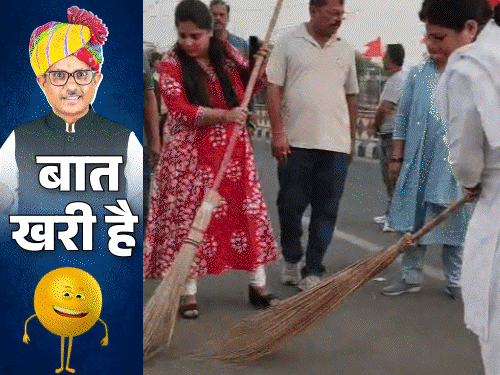 विधायक ने दिव्या मदेरणा को दी चुनौती:RSS प्रचारक की पिटाई पर 'चीफ सोर्स'; मेयर ने झाडू़ लगाई, संबोधन के समय बिजली गुल