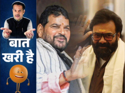 अखिलेश प्रेम में डूबे 'BJP के 2 बृजभूषण':सपा सांसदों ने पैर छुआकर रस्म निभाई, अफसरों से नहीं डरता कोतवाल